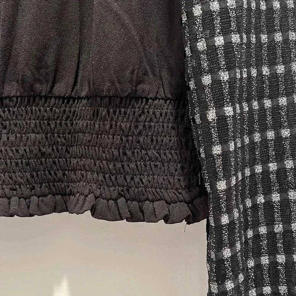 Michael Kors, Sheer Sleeve Round Neck Blouse - Picture 6 of 10